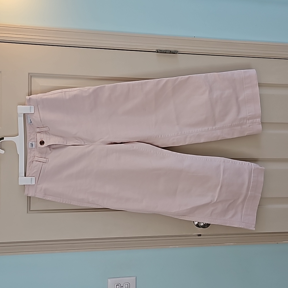 Gap high rise wide-leg crop jeans, pale pink